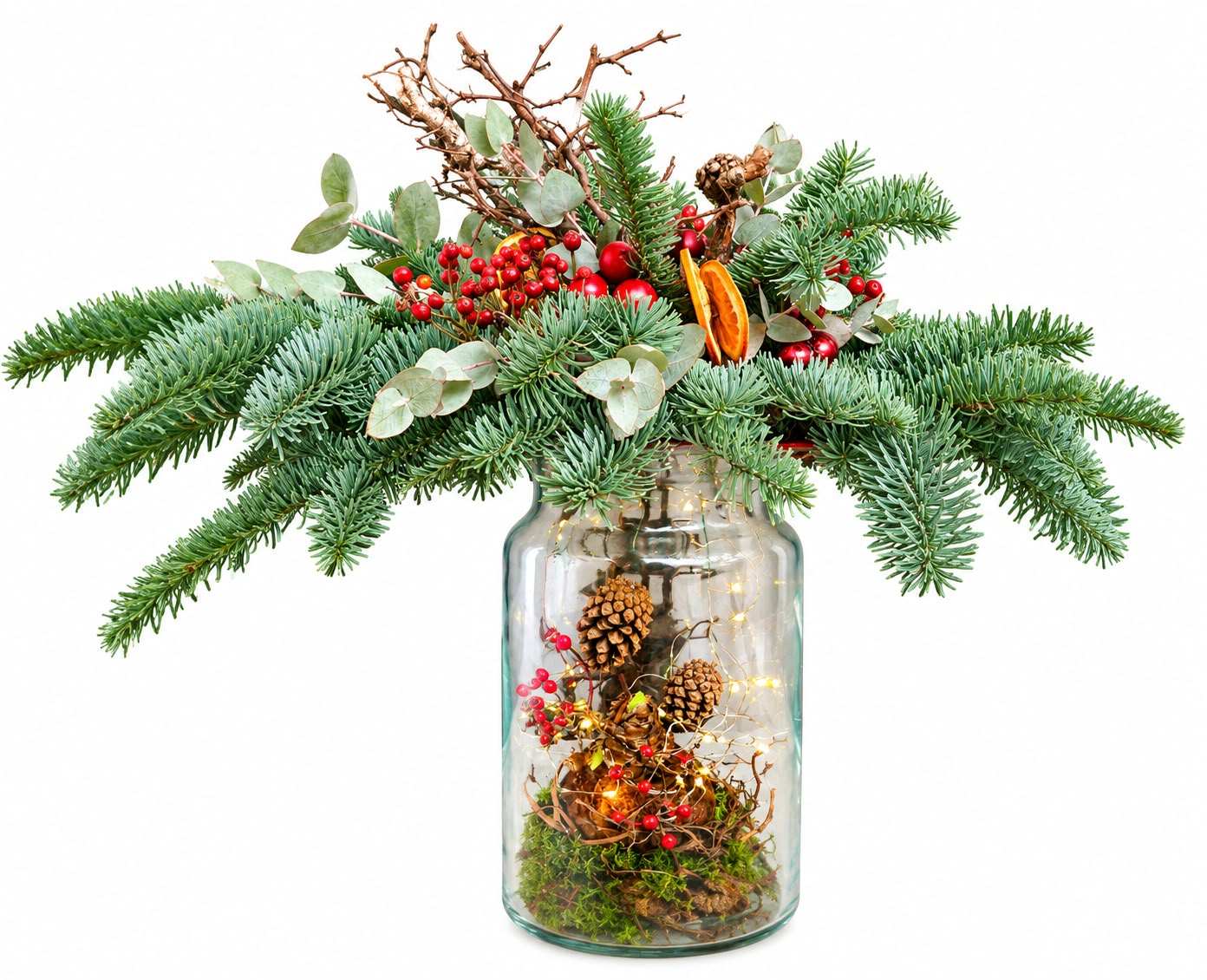 Kerststuk met amaryllis